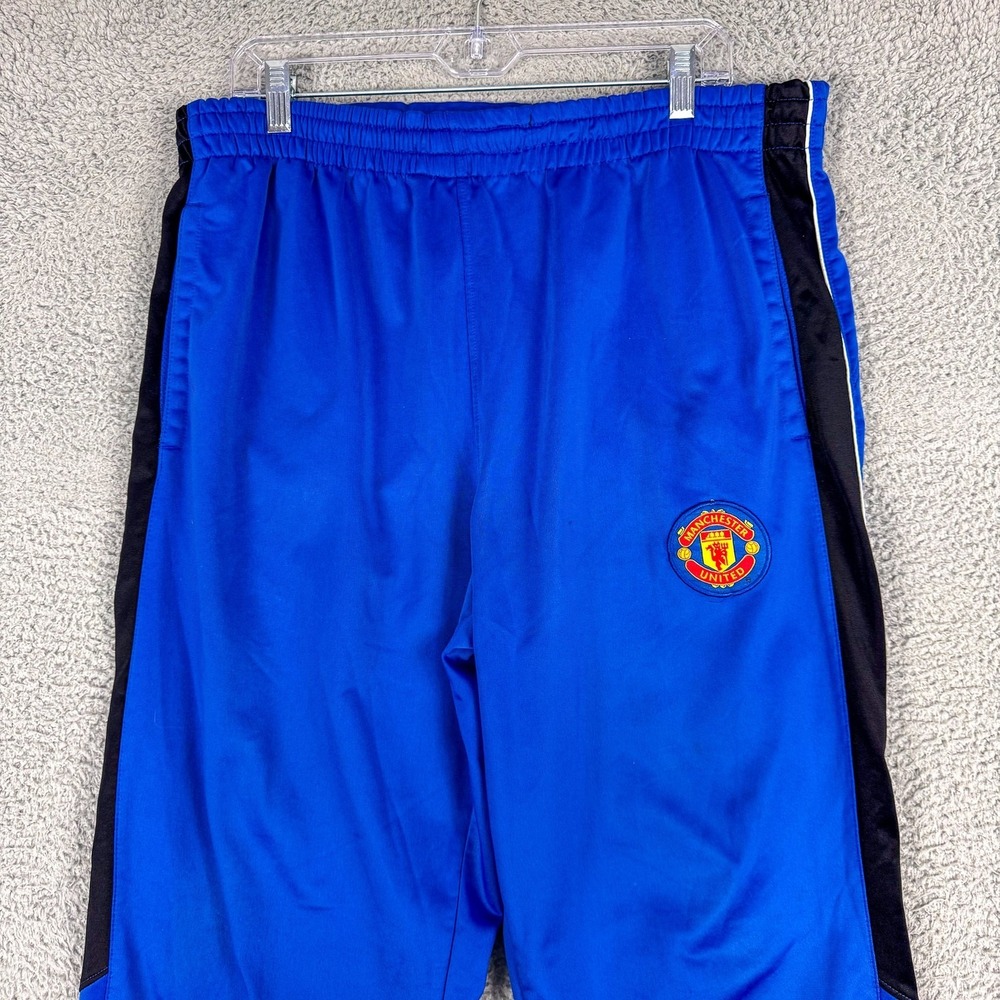 Manchester United Pants Mens Large Blue Soccer Football Track Pants Polyester - Picture 3 of 16